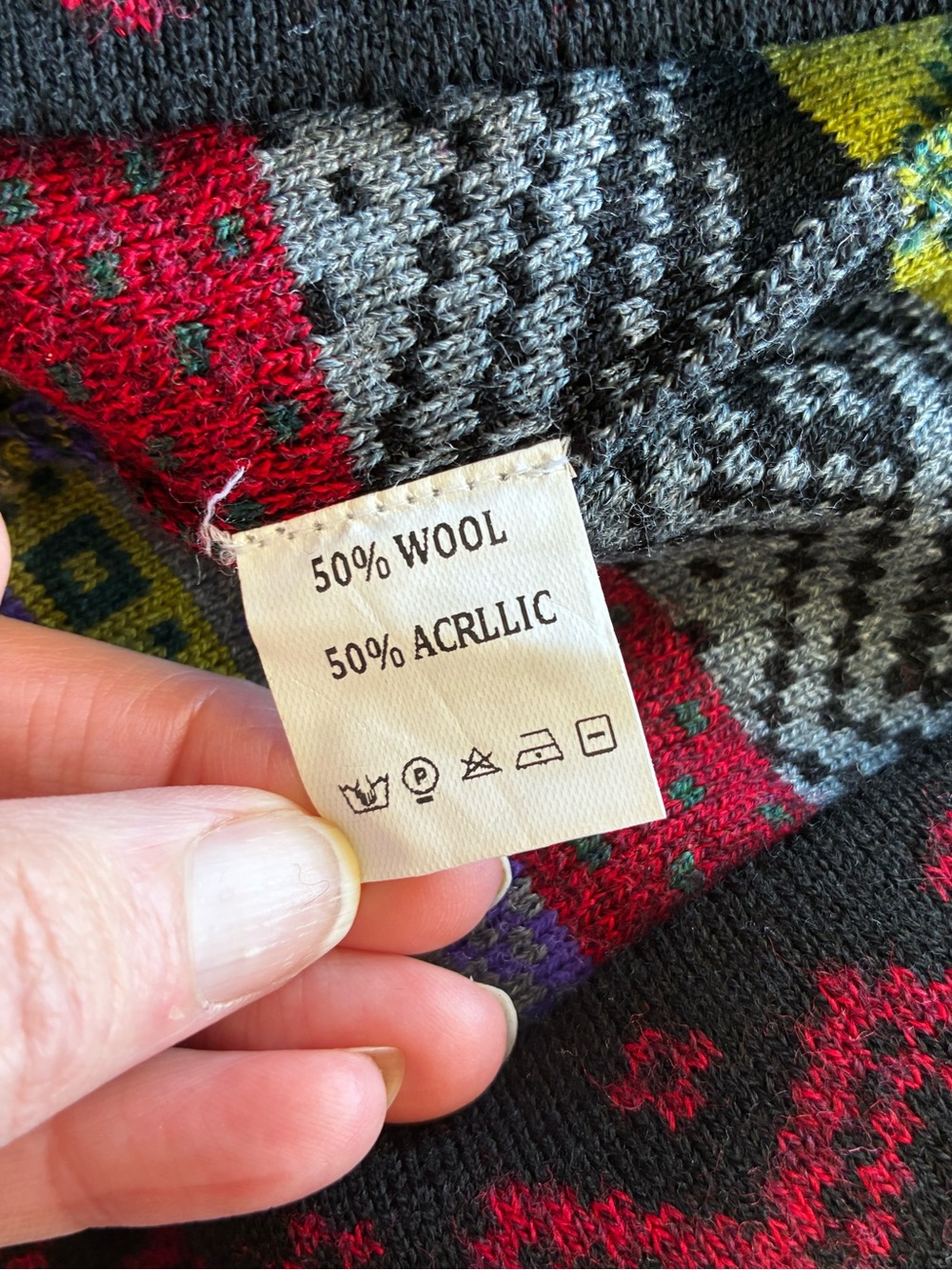 Heim made Merino Wool blend Fair Isle Knit Mini nordic skirt Nepal Small - Picture 6 of 16